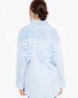 Blusa Camisera Azul Rayada