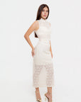 Vestido Midi Blanco Encaje
