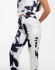 Conjunto Strapless Blanco y Negro