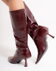 Botas Alto Estilo Burgundy