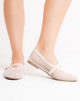 Flats Mary Jane Mesh Beige