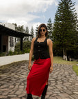 Falda Larga Rojo