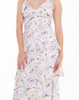 Vestido Midi Floral con Volantes