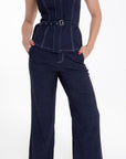 Conjunto Denim Strapless y Pantalon