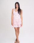 Vestido Corto Encaje Rosa