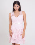 Vestido Corto Encaje Rosa