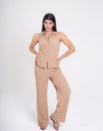 Conjunto Blusa Sin Mangas y Pantalón Beige (Copia)