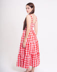 Vestido Midi Cuadros Rojo