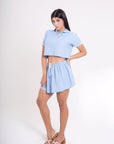 Conjunto Azul Blusa y Falda Corta Azul