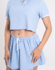 Conjunto Azul Blusa y Falda Corta Azul