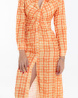Vestido Midi Camisero Naranja