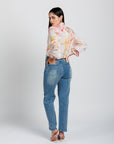 Jeans Corte Recto Tiro Alto