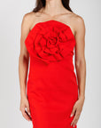 Vestido Rojo Flor 3D