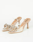 Zapatillas Transparentes con Moño Beige