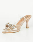 Zapatillas Transparentes con Moño Beige