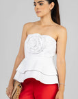 Blusa Strapless Flor
