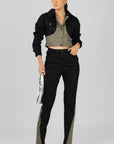 Conjunto Chaqueta y Pantalón Denim Negro