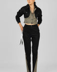 Conjunto Chaqueta y Pantalón Denim Negro