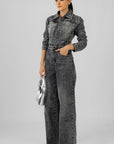 Conjunto Chaqueta y Pantalón Denim Negro