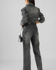 Conjunto Chaqueta y Pantalón Denim Negro