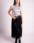 Falda Negra de Flecos