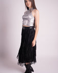 Falda Negra de Flecos