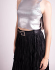 Falda Negra de Flecos
