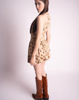 Vestido de Lunares Corto Beige