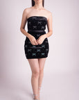 Vestido Negro Moños Corto