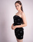 Vestido Negro Moños Corto