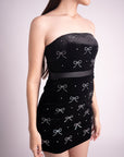 Vestido Negro Moños Corto