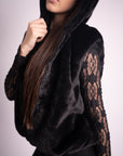 Chaleco Efecto Pelo Negro
