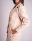 Blazer Largo Cuadros Beige