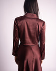 Conjunto Falda y Blusa Satinado Burgundy