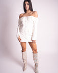 Vestido Blanco con Flores Corto