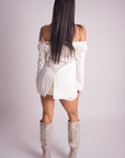 Vestido Blanco con Flores Corto