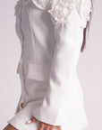 Vestido Blanco con Flores Corto