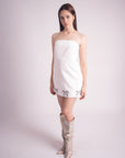 Vestido Blanco Corto con Moños
