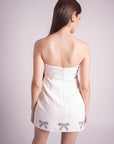 Vestido Blanco Corto con Moños