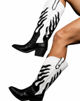 Botas Cowboy Blanco y Negro