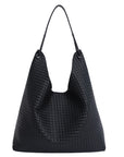 Bolso Hobo Trenzado Negro