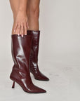 Botas Alto Estilo Burgundy