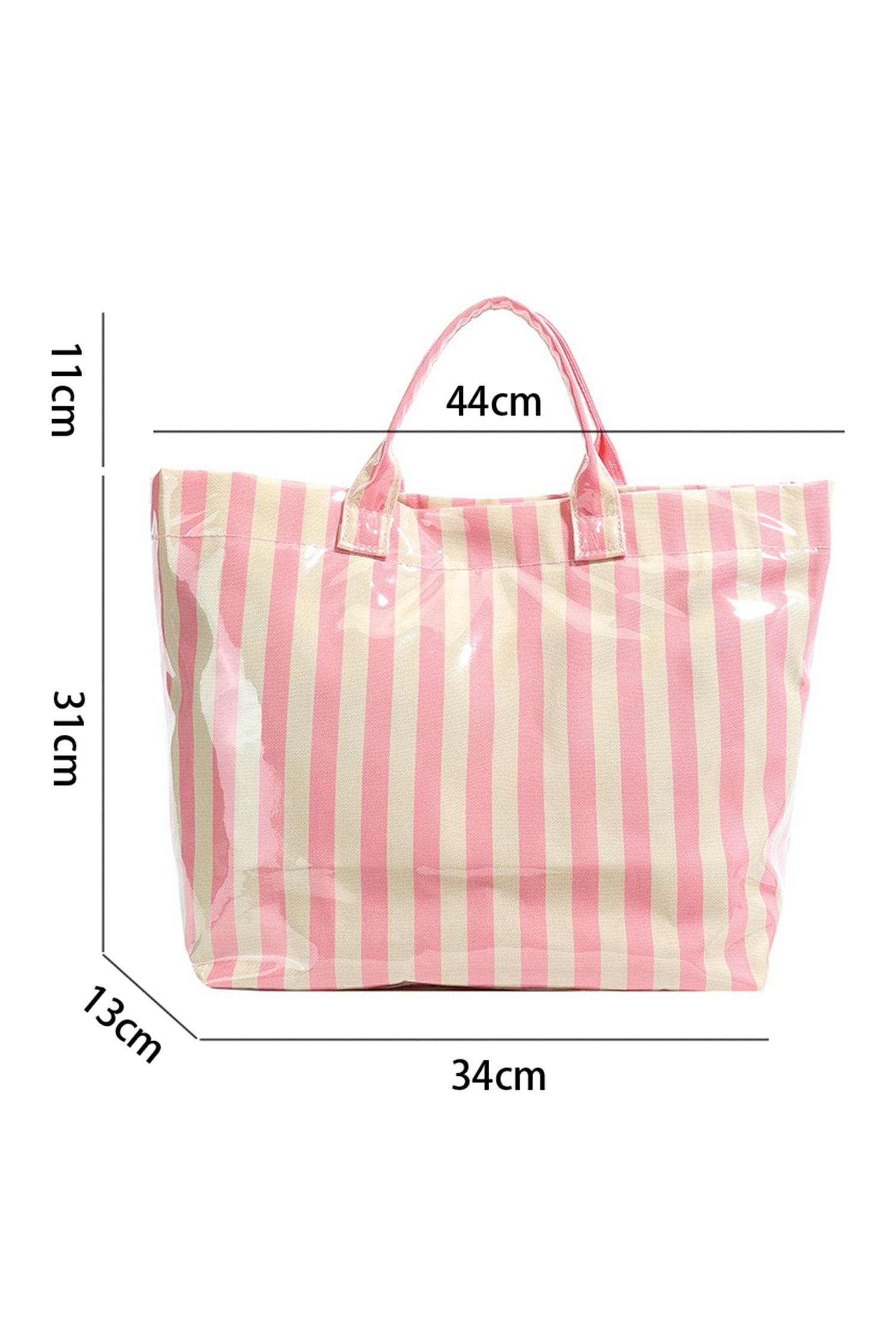 Bolsa Tote Rayas Cotton Candy Rosa Beige