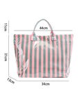 Bolsa Tote Rayas Verde Menta y Rosa