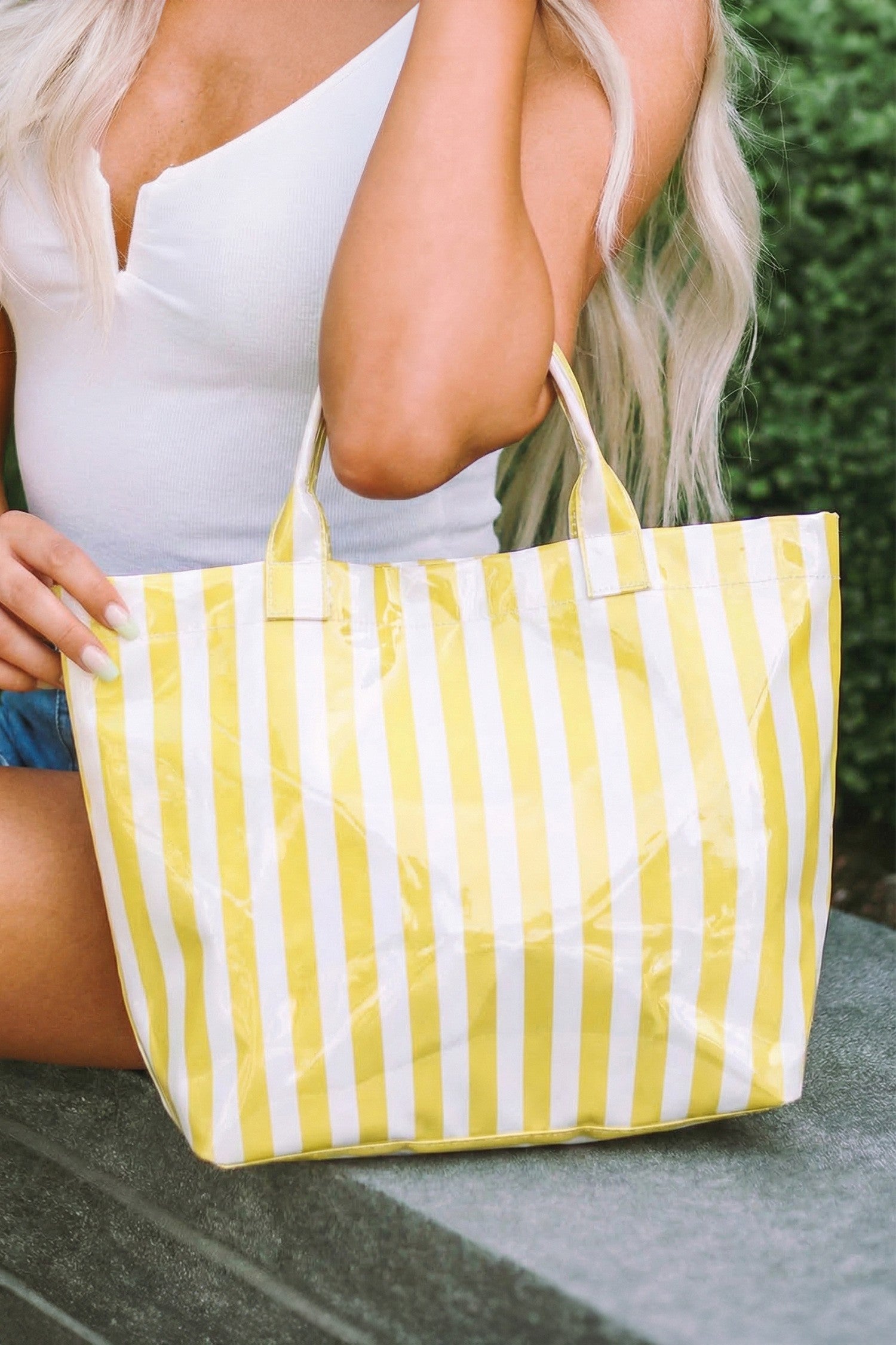 Bolsa Tote Amalfi Amarilla de Rayas