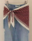 Pañuelo de Seda Luna Polka Dot Vino