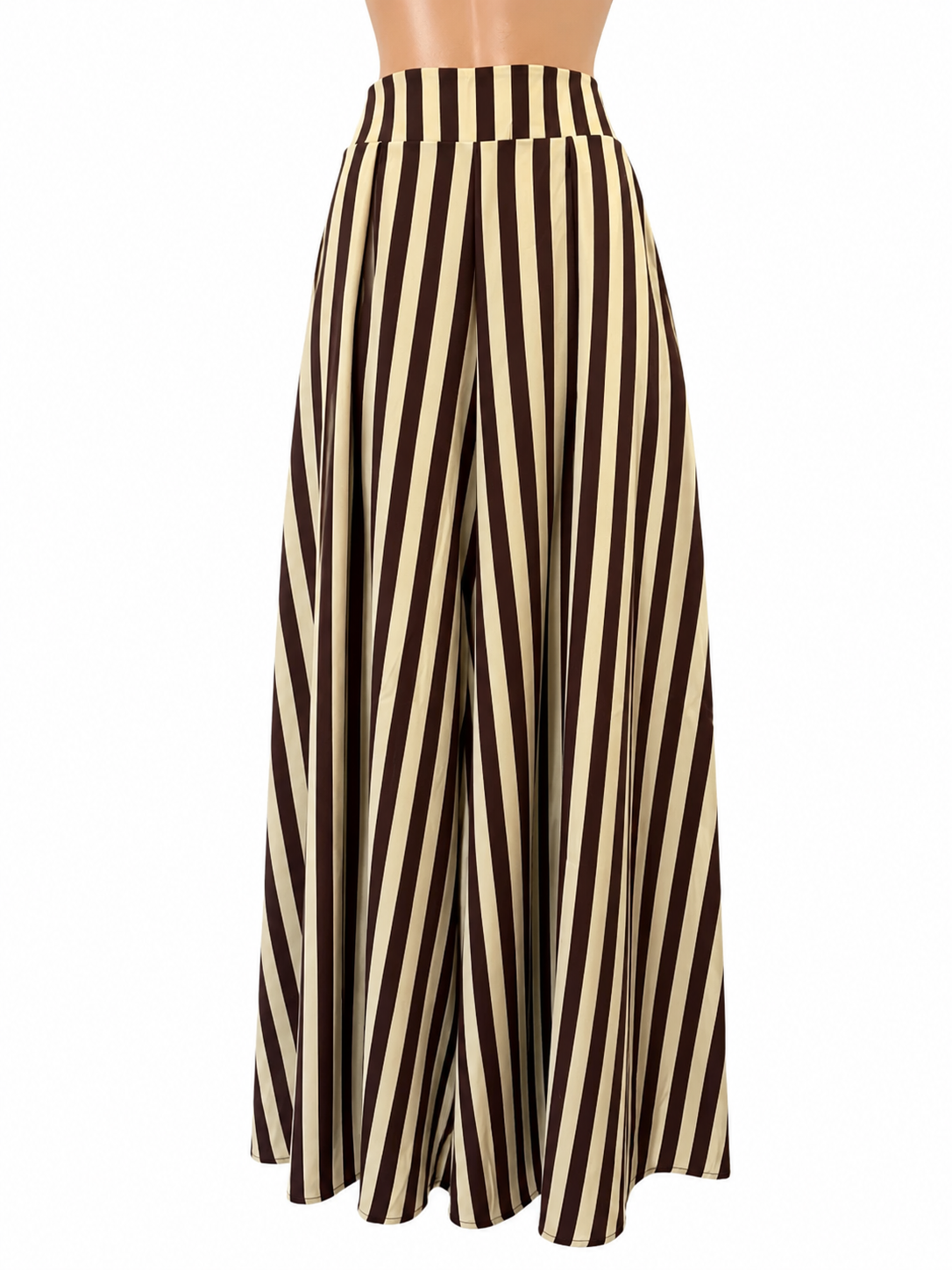 Pantalón Palazzo Rayas Espresso Amarillo