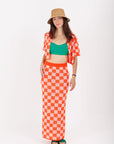 Conjunto Blusa y Falda Naranja Estapado