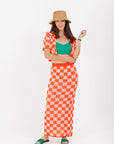 Conjunto Blusa y Falda Naranja Estapado