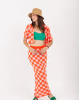 Conjunto Blusa y Falda Naranja Estapado